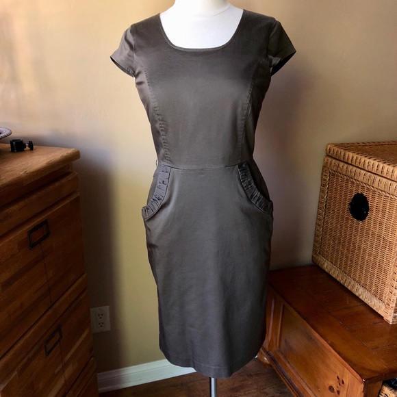 calvin klein dark green dress